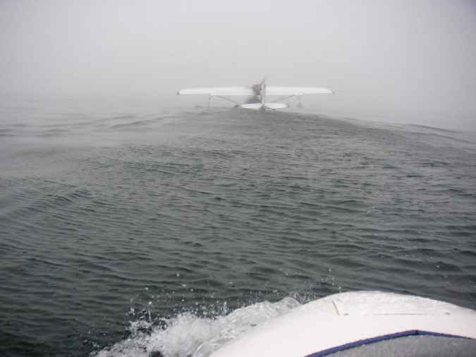 SeaReys on Lake Michigan in fog